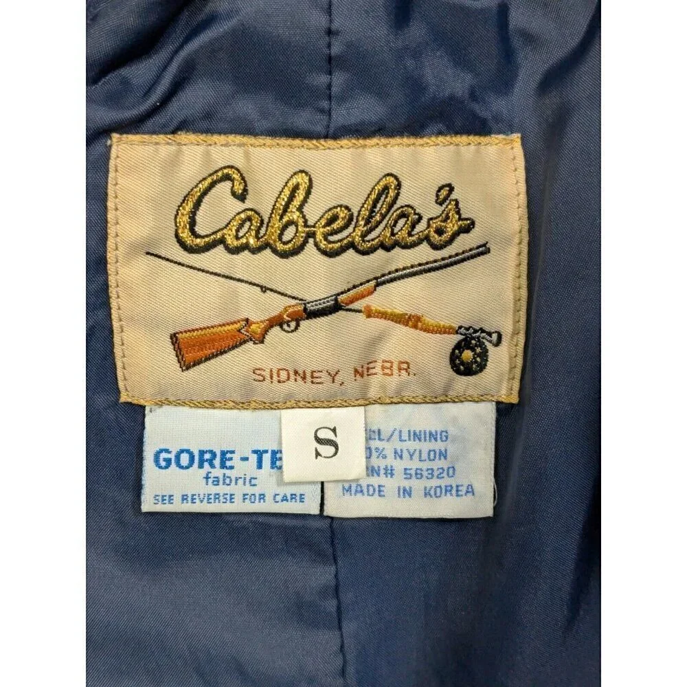 Vintage Cabelas Pants Small Wind Rain Outdoor Zip Ankles Pull On Blue